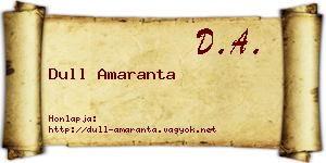Dull Amaranta névjegykártya
